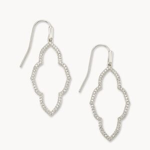 Kendra Scott Silver Crystal Openwork Drop Earrings
